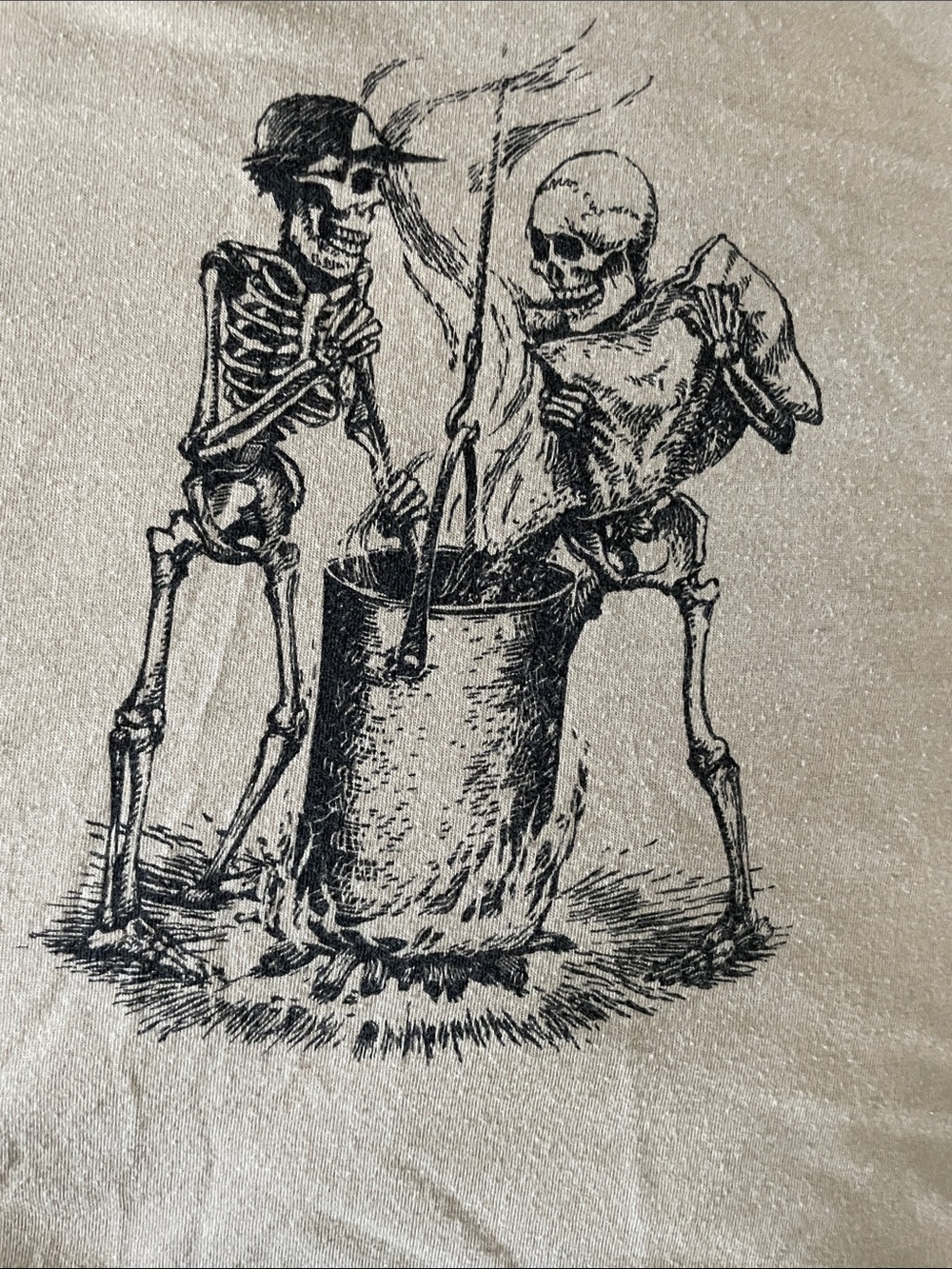 Ballast Point Brewing Co. Graphic Skeleton Crew Neck Tee - Beige L